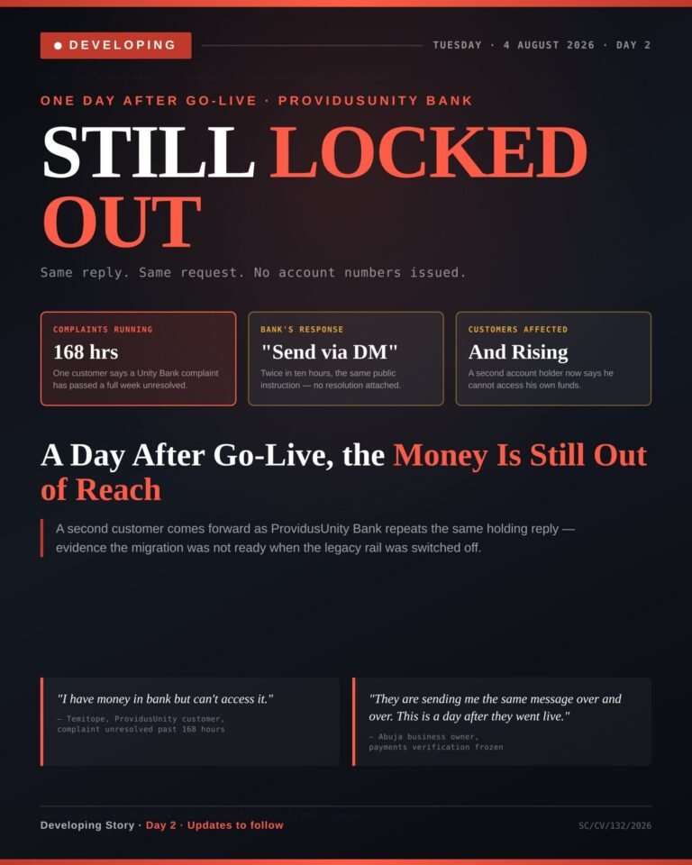 DEVELOPING: A Day after Go-Live, ProvidusUnity Customers Still Locked Out